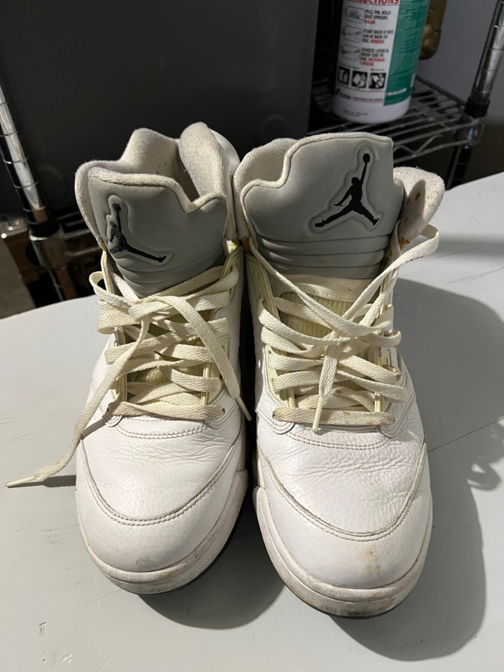 Nike Air Jordan 5 Retro Metallic White 136027-130 Mens Sz 11.5